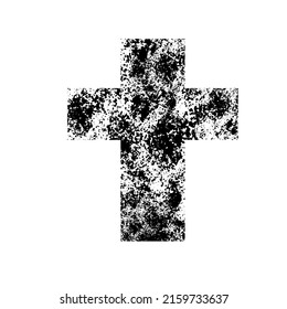 cross of black blots. Vector illustration