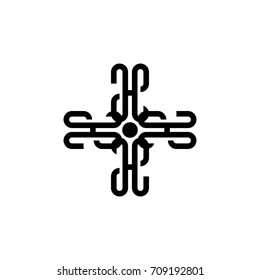 cross the black decoration, tattoo logo design