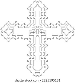 Kreuzen Sie mit geometrischen Schwarz-Weiß-Mustern . 