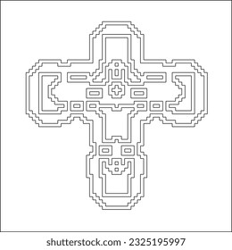 Kreuzen Sie mit geometrischen Schwarz-Weiß-Mustern . 