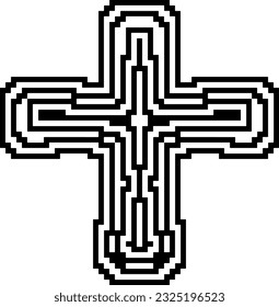 Cross with black and white patterns . 