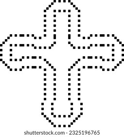 Cross with black and white patterns . 
