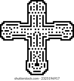Cross with black and white patterns . 