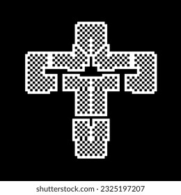 Cross with black and white patterns . 