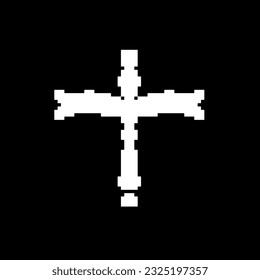 Cross with black and white patterns . 