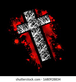 Cruce de las manchas de sangre.Feliz Pascua. Ilustración del vector