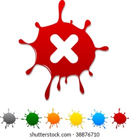 Cross  blot icon. Vector illustration.