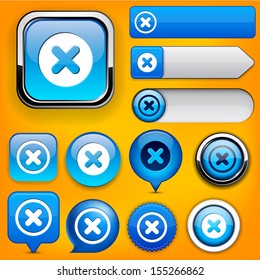 Cross blue design elements for website or app. Vector eps10. 