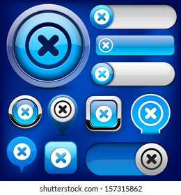 Cross blue design elements for website or app. Vector eps10. 