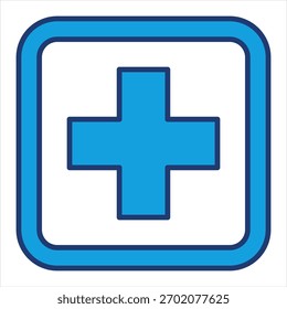 Cross Blue Icon Vector Illustration