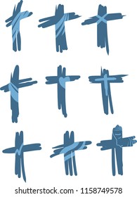Cross blue tones with a wide variety of formats. A vector