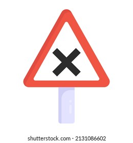 A cross board icon in flat design 

