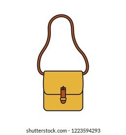 a cross body bag vector icon,  graphic symbol isolated on white; vector illustration