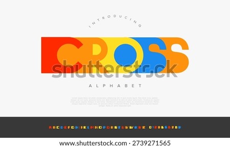 CROSS Bold Overlapping Color Font Design for Vibrant Branding and Contemporary Graphic Art Style