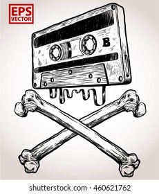 CROSS BONE and CASSETTE graphic vector RELEASE