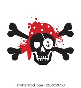 cross bone skull pirate illustration