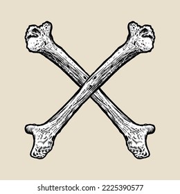 Cross Bones Logo Vector Illustration