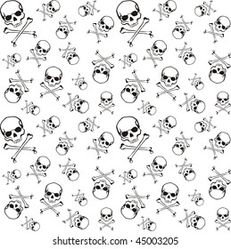 cross bones and skull pattern in vector format very easy to edit, individual objects