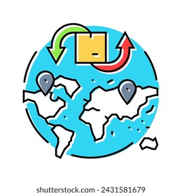 cross border trade logistic manager color icon vector. cross border trade logistic manager sign. isolated symbol illustration