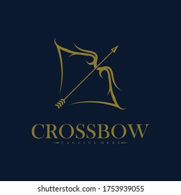 Cross-bow-Logo, Vektorgrafik-Design-Vorlage, Bogenschießlogodesign-Konzepte, einfaches und elegantes Design