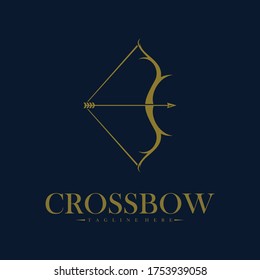 Cross bow logo vector illustration design template, Arrow archery logo design concepts, simple and elegant design