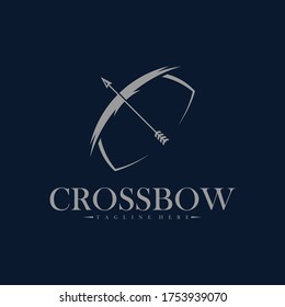 Cross bow logo vector illustration design template, Arrow archery logo design concepts, simple and elegant design