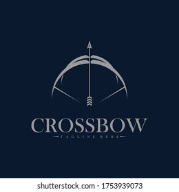 Cross bow logo vector illustration design template, Arrow archery logo design concepts, simple and elegant design