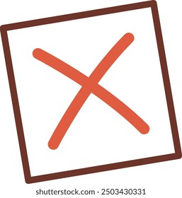 Ilustración vectorial de signo de caja cruzada