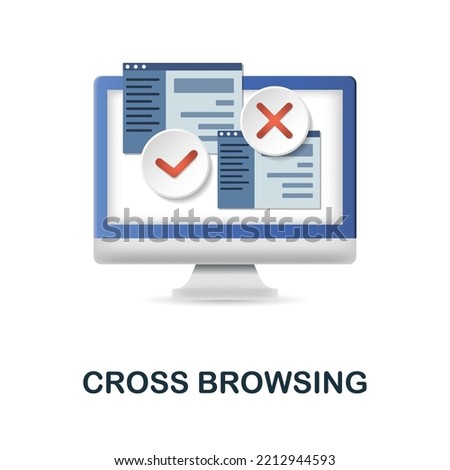 Cross Browsing icon. 3d illustration from web development collection. Creative Cross Browsing 3d icon for web design, templates, infographics and more