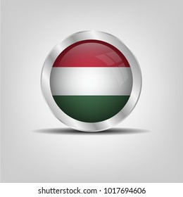 Cross button, Kazakhstan icon silver glossy badge button with Kazakhstan flag. vector EPS 10 illustration on white background.