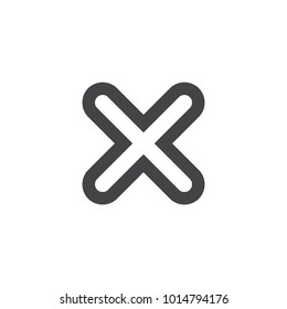 Cross button vector icon