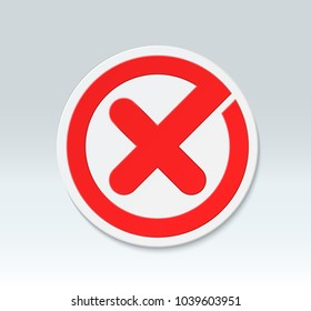 Cross button. Vector symbol or sign.