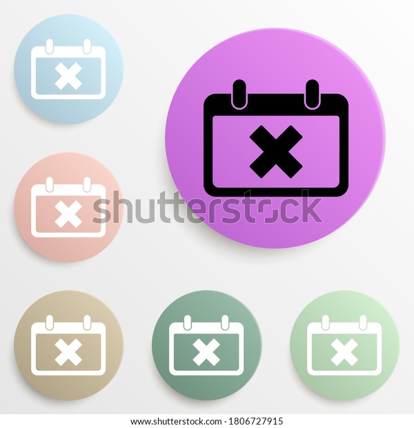 Cross Calendar Badge Color Set Simple Stock Vector (Royalty Free