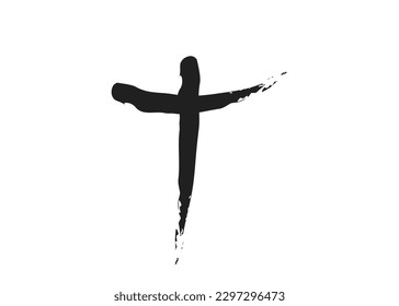 cross calligraphy brush vector and illustration for background icon web communnion christian  