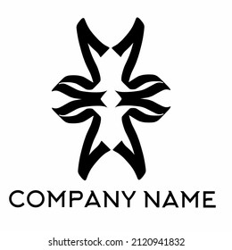 cross calligraphy tattoo style logo