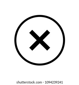 Cross cancel reject vector icon