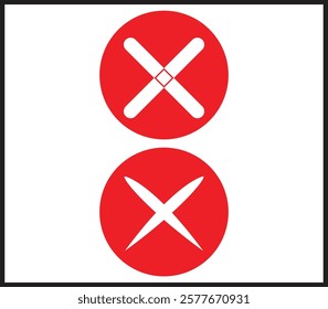 Cross Cancel icon.× sign with the two best usable line thicknesses. Vector Illustration. Vector