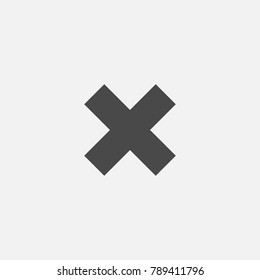 cross canceled sign or multiplication sign for not approved or mathematics vector icon gray eps10