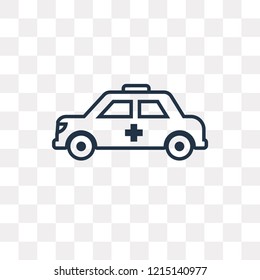 Cross Car vector outline icon isolated on transparent background, high quality linear Cross Car transparency concept can be used web and mobile