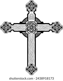 Cross Celtic in Schwarz und Weiß