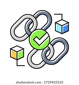 cross chain compatibility decentralized application color icon vector. cross chain compatibility decentralized application sign. isolated symbol illustration
