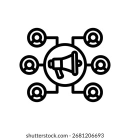 Ilustración vectorial de contorno de icono de canal cruzado