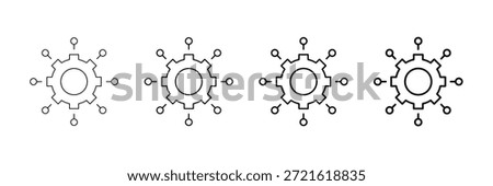 Cross Channel Icons Vector Set In Different Stroke Line Style