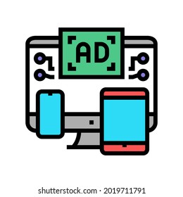 Cross Channel Retargeting Color Icon Vector. Cross Channel Retargeting Sign. Isolated Symbol Illustration