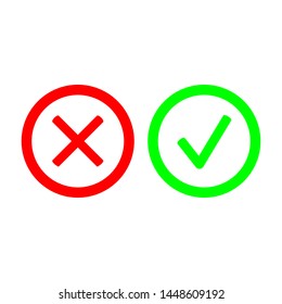 Cross and Check Icon Vector Design Symbol Illustration