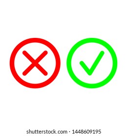 Cross and Check Icon Vector Design Symbol Illustration