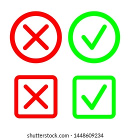 Cross and Check Icon Vector Design Symbol Illustration