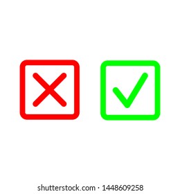 Cross and Check Icon Vector Design Symbol Illustration
