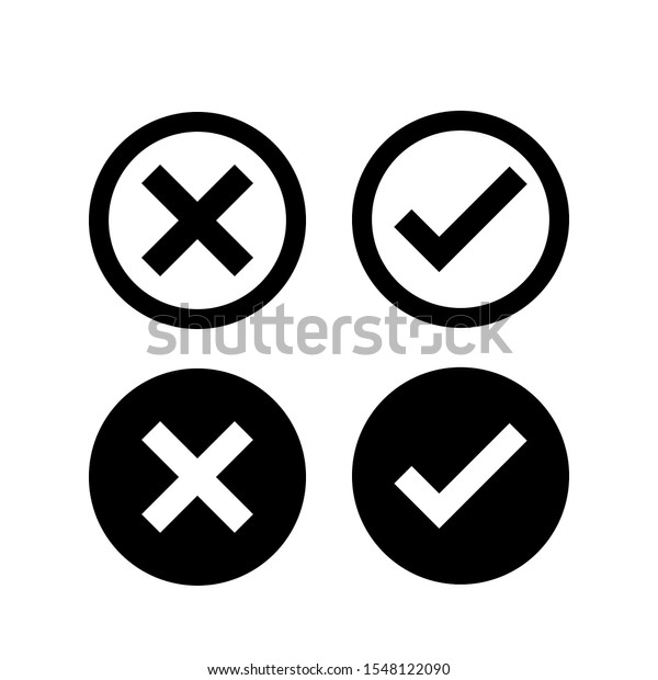 Cross Check Icon Vector Symbol Stock Vector Royalty Free