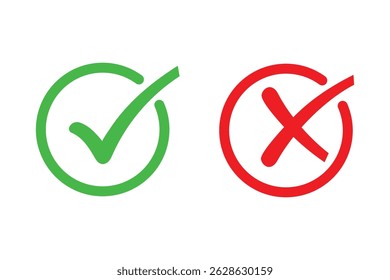 Cross and check mark icon Vector illustration

